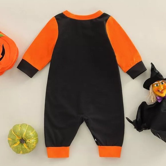 Halloween Pumpkin Baby Boys Romper Jumpsuit - Picture 5 of 6